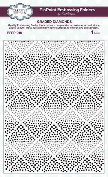Creative Expressions 6x7.5 Pinpoint Embossing Folder - Graded Diamonds