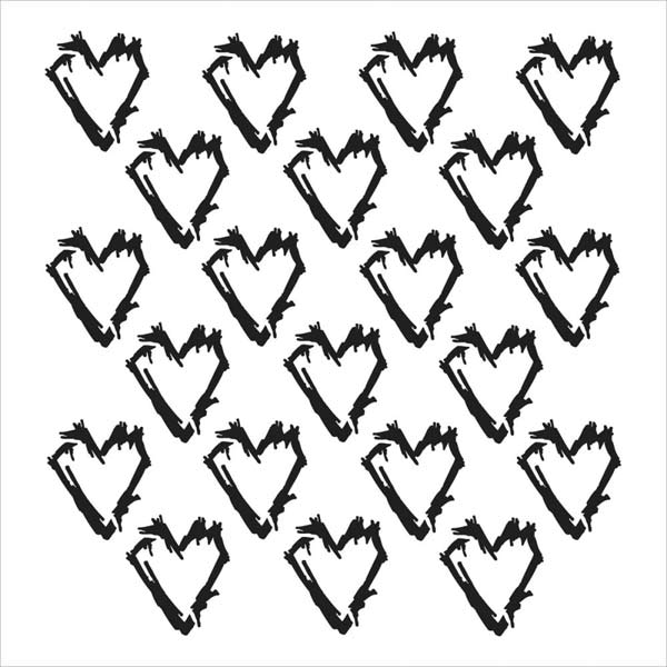 Crafter's Workshop 6x6 Template - Grunge Hearts