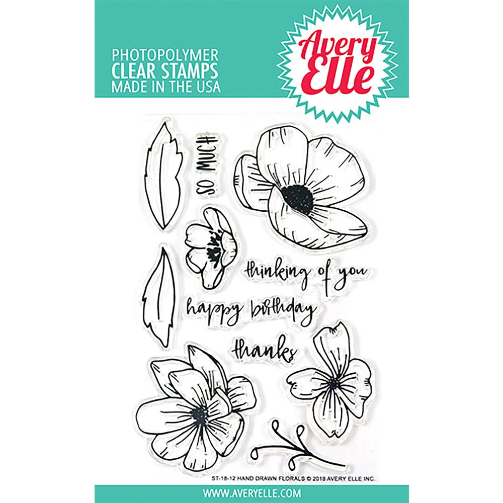 Avery Elle Clear Stamps - Hand Drawn Florals