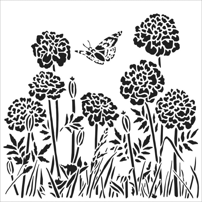 Crafter's Workshop 6x6 Template - Happy Dandelions