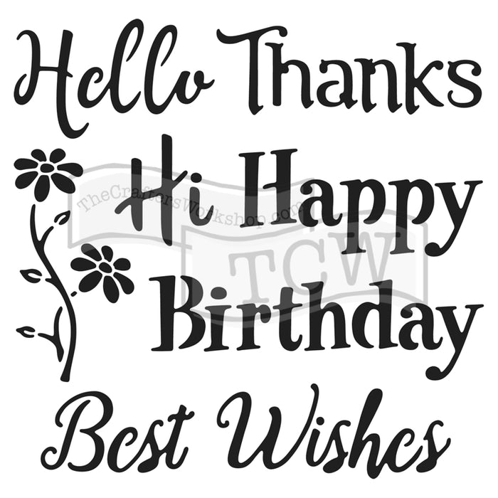 Crafter's Workshop 6x6 Template - Happy Greetings