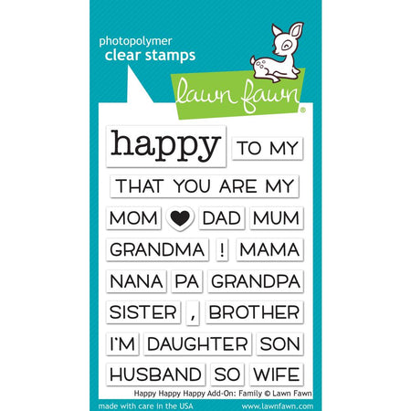Lawn Fawn Clear Stamps - Happy Add-On Family