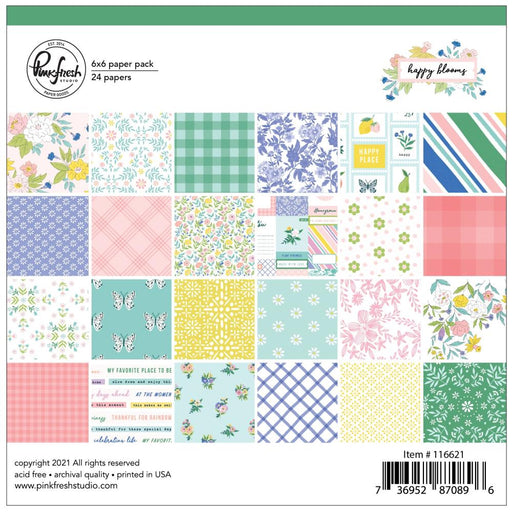 Pinkfresh Studio Happy Blooms - 6x6 Pad