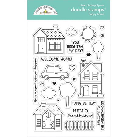 Doodlebug Design My Happy Place - Happy Home Clear Stamps