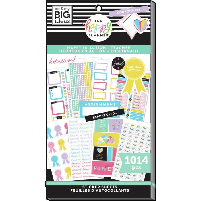 Me & My Big Ideas Happy Planner - Happy In Action Teacher Value Pack Stickers