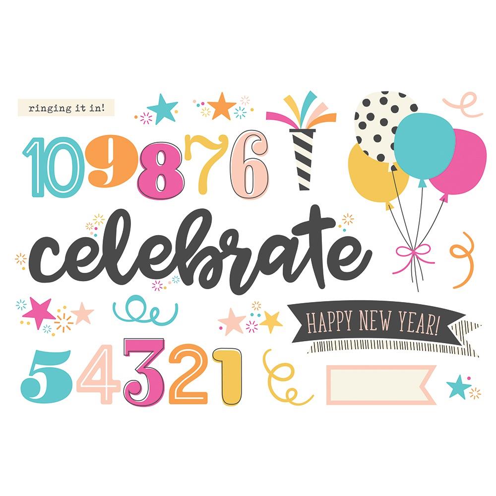 Simple Stories Page Pieces - Happy New Year