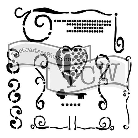Crafter's Workshop 6x6 Template - Heart Key