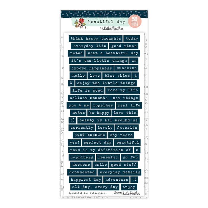 Pretty Little Studio Beautiful Day - Hello Word Stickers Navy