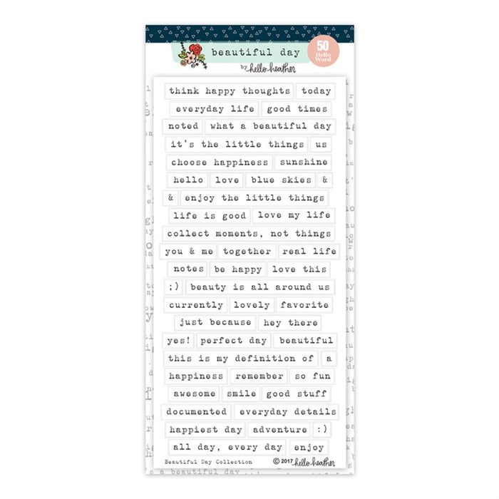 Pretty Little Studio Beautiful Day - Hello Word Stickers White
