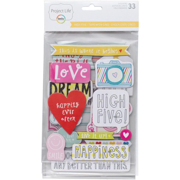 Project Life Chipboard Stickers - High Five