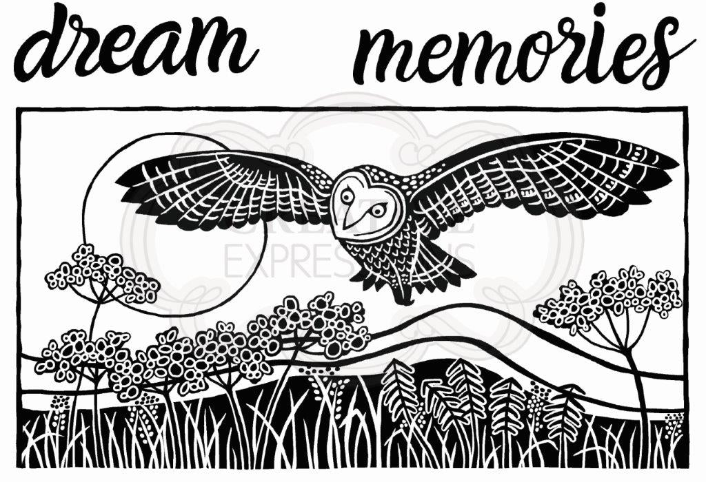 Woodware Clear Magic Stamp Set - Lino-Cut Hunting Owl