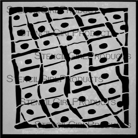 StencilGirl 6x6 Stencil - Industrial Fence