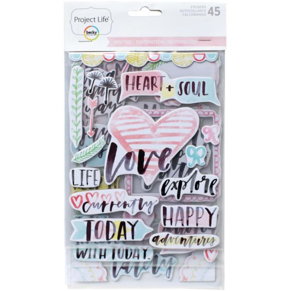 Project Life Chipboard Stickers - Inspire