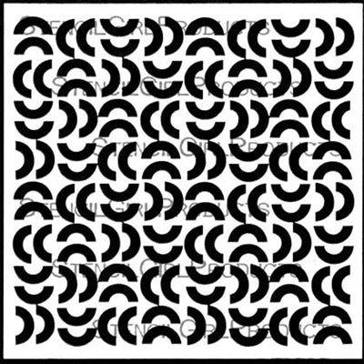 StencilGirl 6x6 Stencil - Intense Half Rings