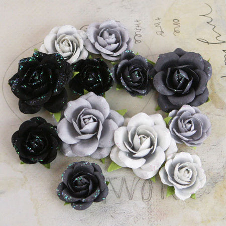 Prima Interlude Black/Grey Flowers 