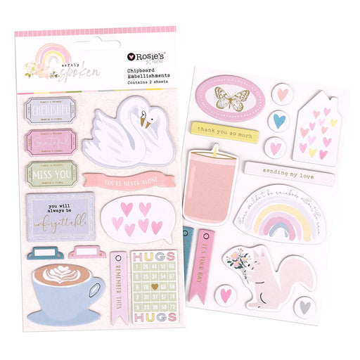 Rosie's Studio Softly Spoken - Chipboard Embellishments
