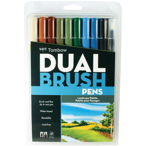 Tombow Dual Brush Pens 10 Pack - Landscape Palette