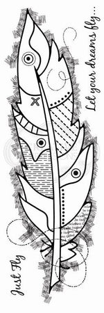 Woodware Clear Magic Stamp Set - Large Feather