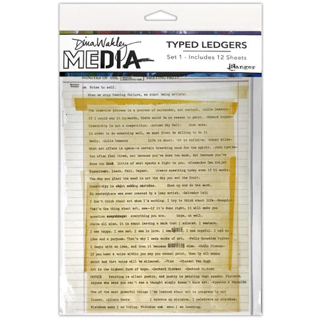 Ranger Dina Wakley Media - Typed Ledgers Set 1
