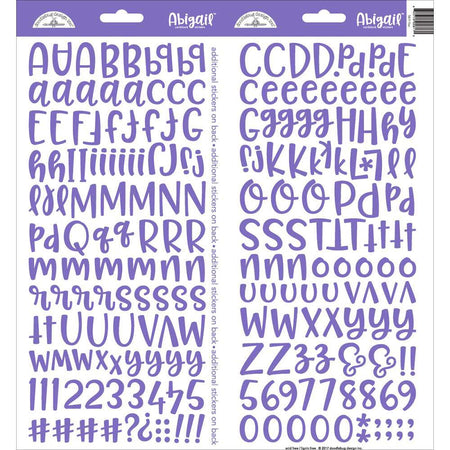 Doodlebug Abigail Alphabet Stickers - Lilac