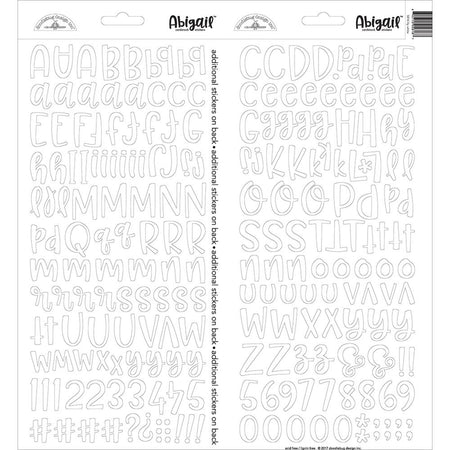Doodlebug Abigail Alphabet Stickers - Lily White