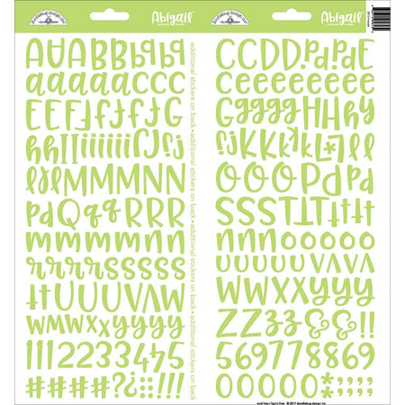 Doodlebug Abigail Alphabet Stickers - Limeade