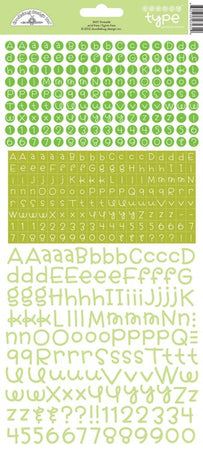 Doodlebug Teensy Type Alphabet Stickers - Limeade