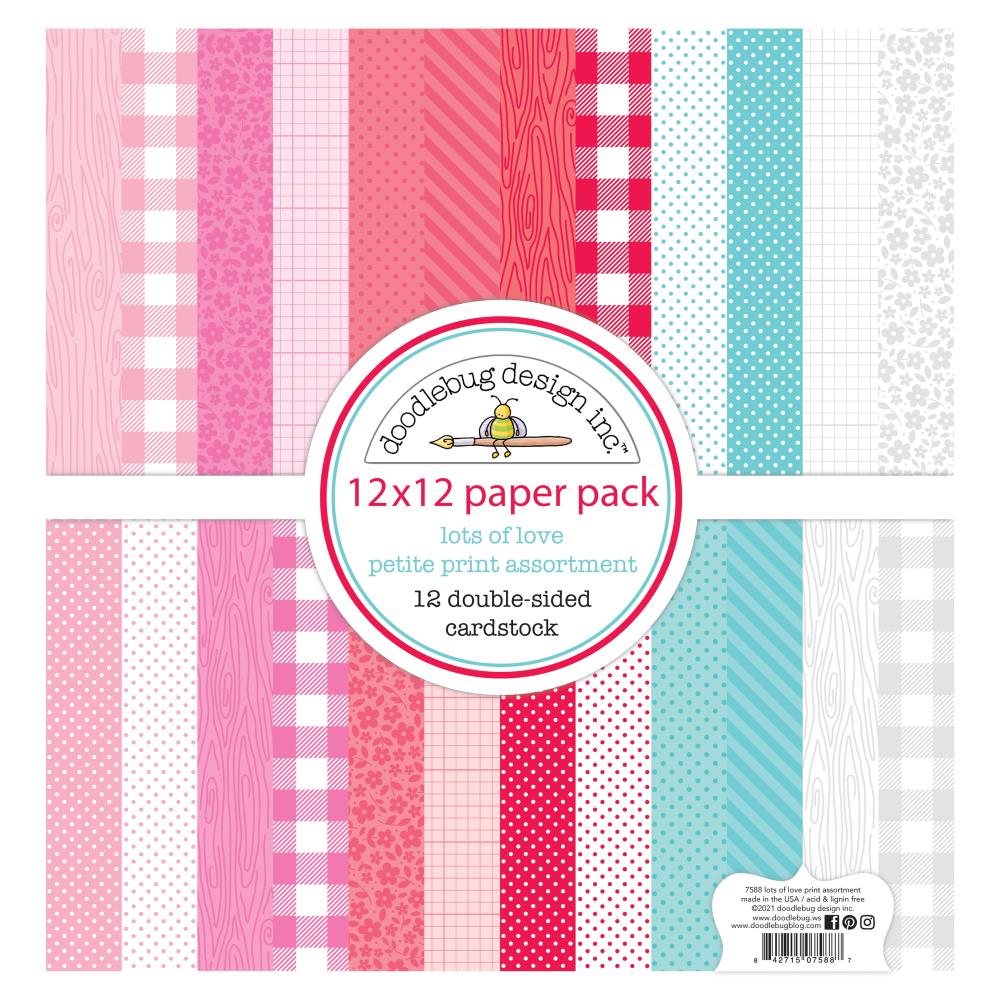 Doodlebug Design Lots of Love - Petite Prints 12x12 Double Sided Cardstock
