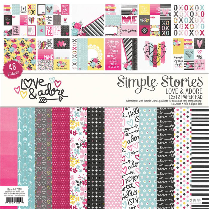 Simple Stories 12x12 Paper Pad - Love & Adore