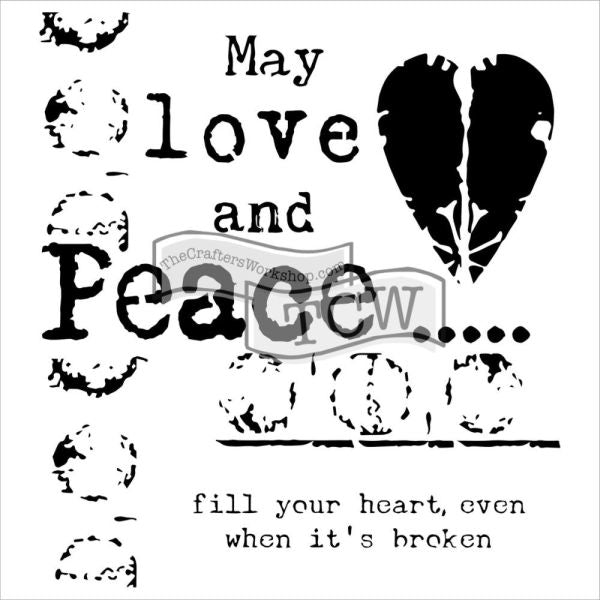 Crafter's Workshop 6x6 Template - Love & Peace