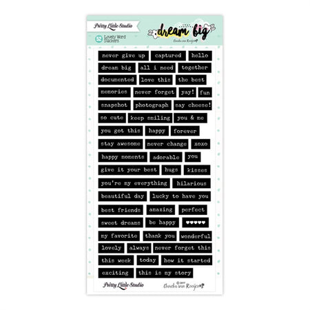 Pretty Little Studio Dream Big - Lovely Word Stickers Black