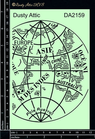 Dusty Attic Stencil - Map