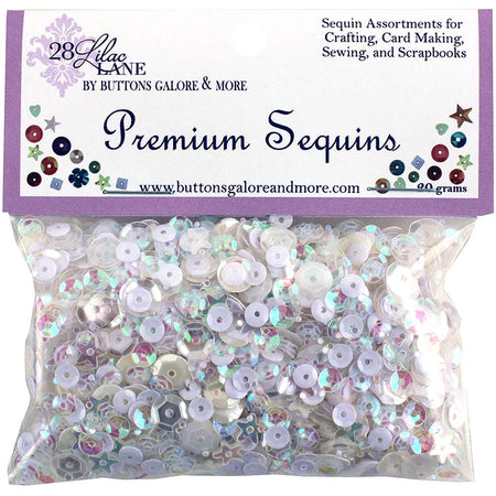 Buttons Galore 28 Lilac Lane Sequins - Marshmallow