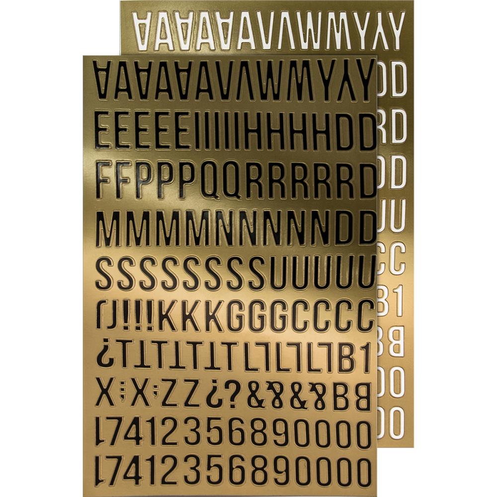 Tim Holtz Idea-Ology - Metallic Stickers Alpha Gold