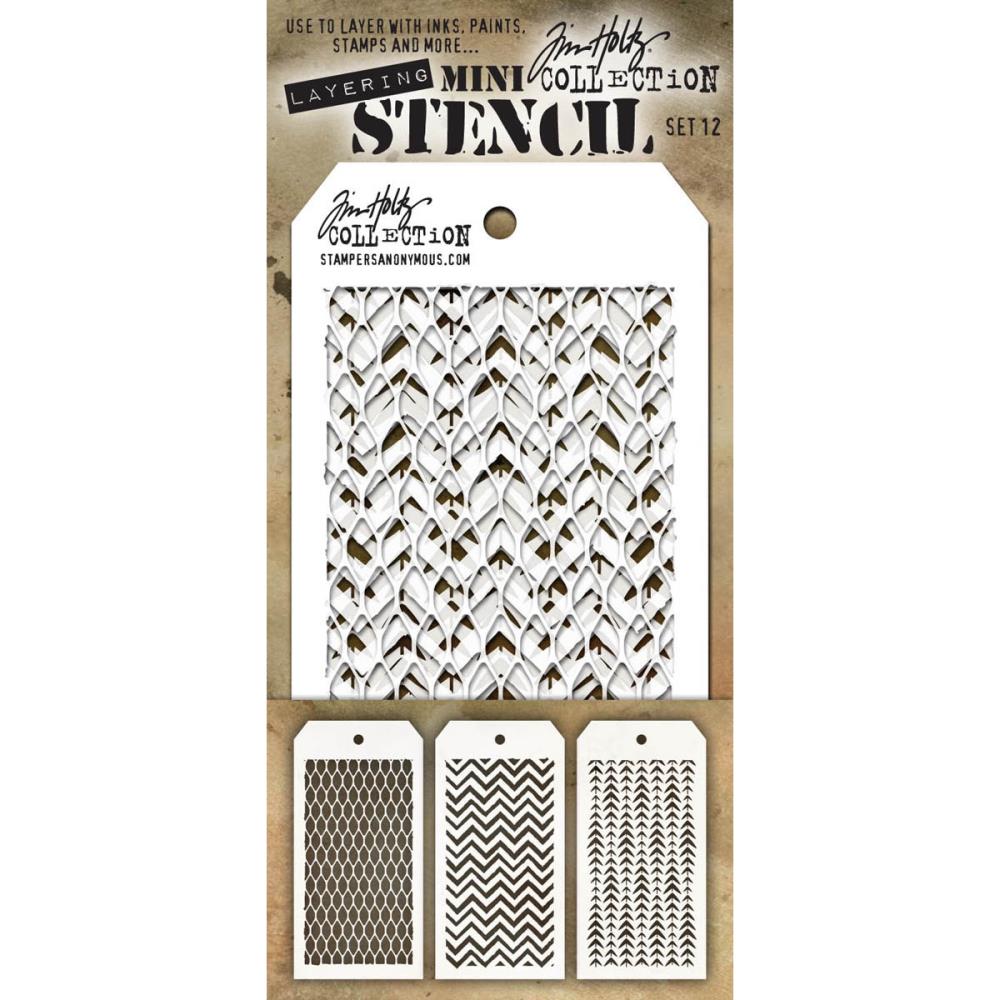 Tim Holtz Mini Layering Stencil - Set 12