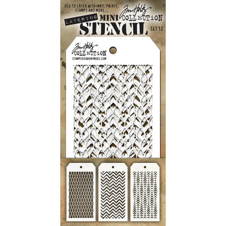Tim Holtz Mini Layering Stencil - Set 12
