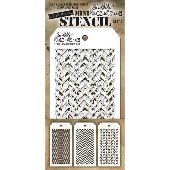Tim Holtz Mini Layering Stencil - Set 12