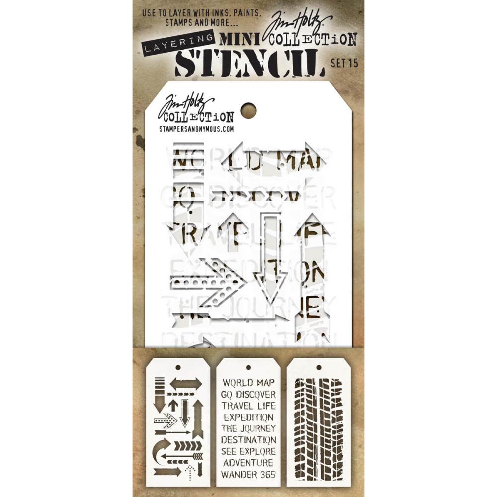 Tim Holtz Mini Layering Stencil - Set 15