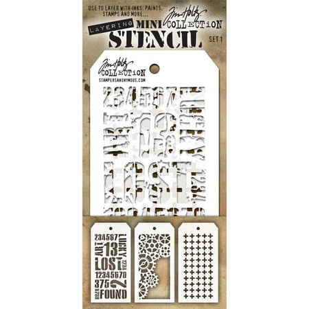 Tim Holtz Mini Layering Stencil - Set 1