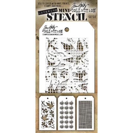 Tim Holtz Mini Layering Stencil - Set 22