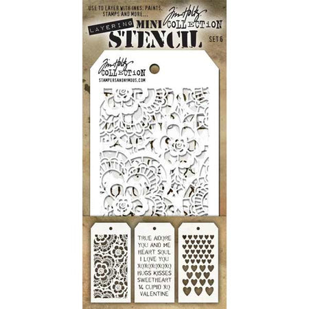 Tim Holtz Mini Layering Stencil - Set 6
