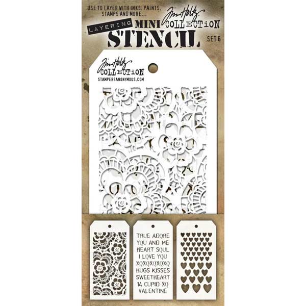 Tim Holtz Mini Layering Stencil - Set 6