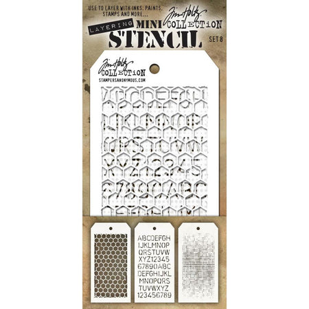 Tim Holtz Mini Layering Stencil - Set 8