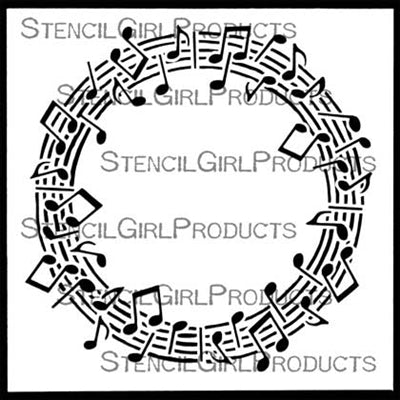 StencilGirl 6x6 Stencil - Musical Roundabout