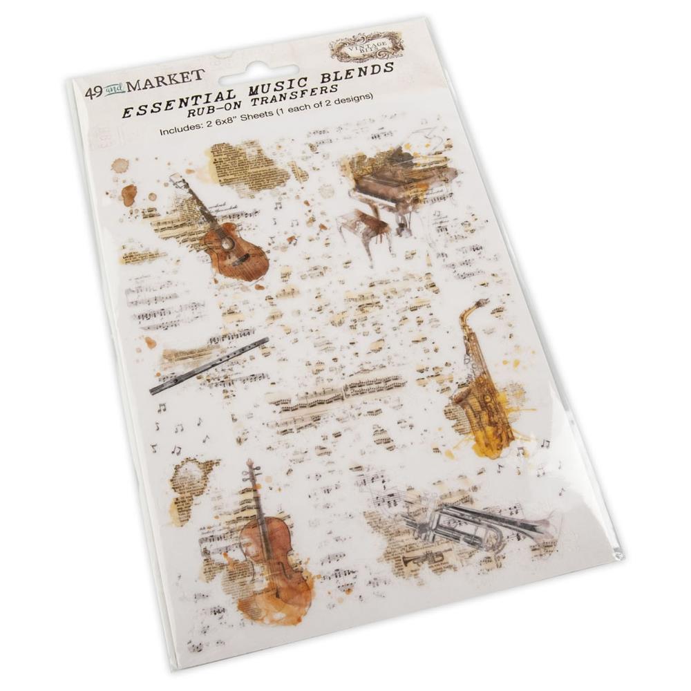 49 & Market Vintage Bits Rub-Ons - Essential Music Blends