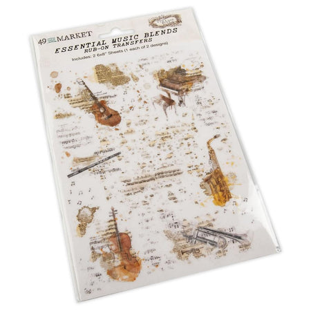 49 & Market Vintage Bits Rub-Ons - Essential Music Blends