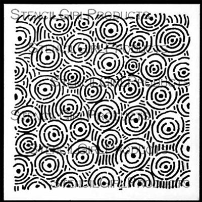 StencilGirl 6x6 Stencil - Organic Zen Circles