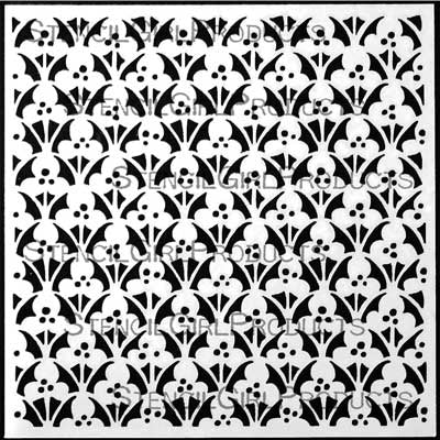 StencilGirl 6x6 Stencil - Ornamental Flower Screen