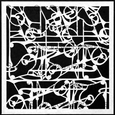 StencilGirl 6x6 Stencil - Ornamental Iron Curls