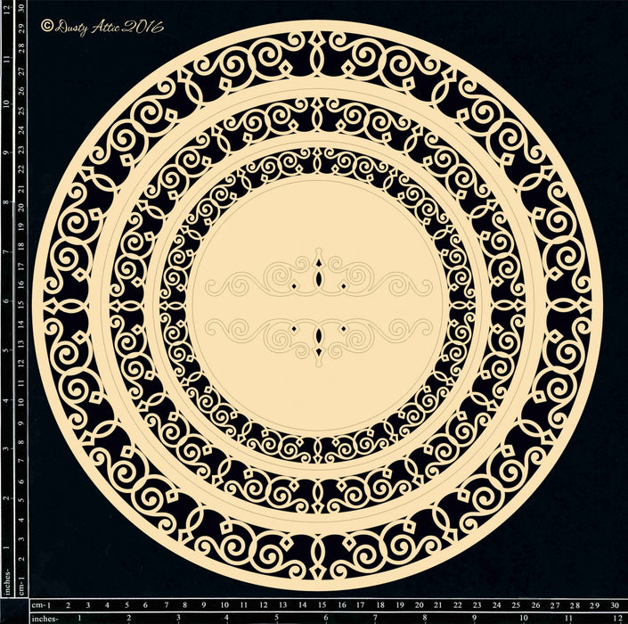 Dusty Attic - Ornate Circle Frame Large